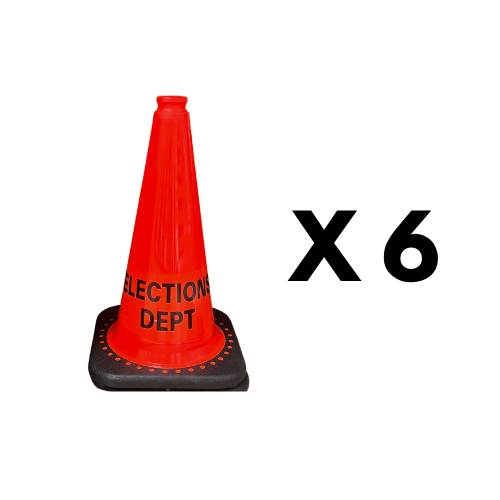 12" Elections Dept. Traffic Cone 6 PACK (CC-105-6)