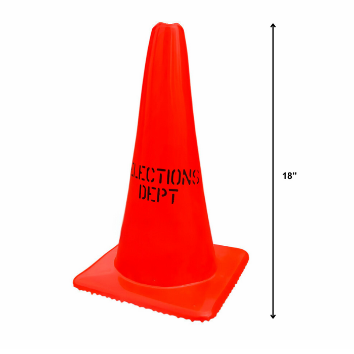 18" Elections Dept. Traffic Cone 1 PACK (CC-101-1)