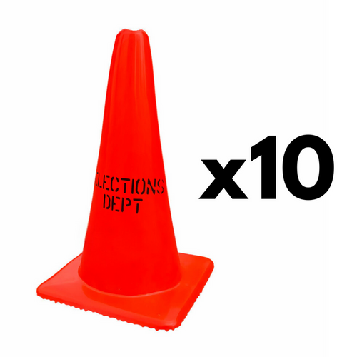 18" Elections Dept. Traffic Cone 10 PACK (CC-101-10)