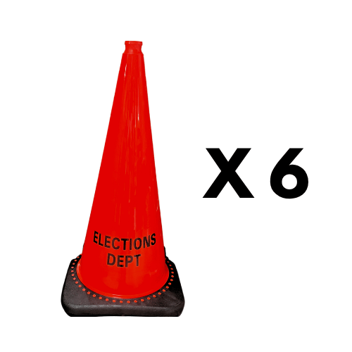 18" Elections Dept. Traffic Cone 6 PACK (CC-101-6)