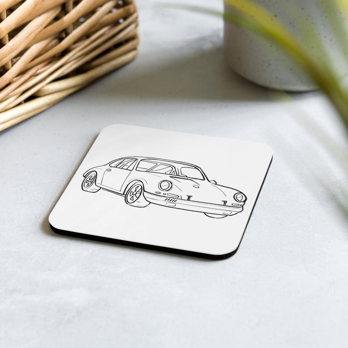 1967 Porsche 911R Embroidered Line Art Cork-Backed Coasters - Classic Porsche 911 Clothing & Accessory | Bexco Automotive