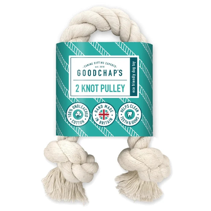 2 Knot Pulley - Natural Cotton Rope Toy