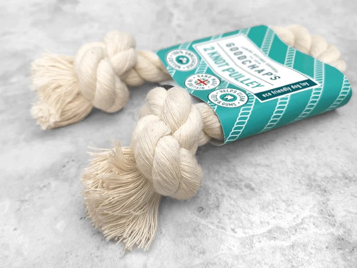 2 Knot Pulley - Natural Cotton Rope Toy