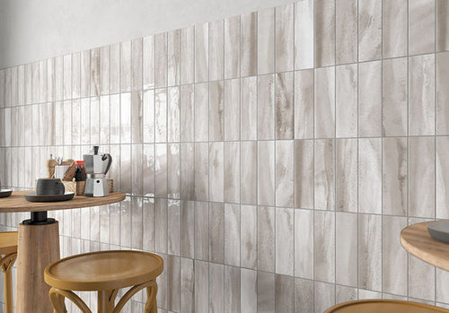 Great Plains Collection 3 x 10 Glossy Subway Tile GPL9303 Silver Arrow Wall Tiles