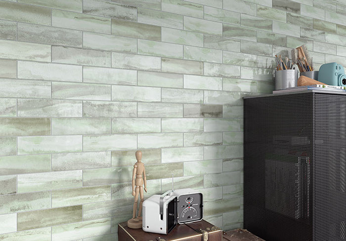 Great Plains Collection 3 x 10 Glossy Subway Tile GPL9306 Grass Meadow subway wall tiles