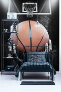 3D Basketball Wall Mural: Teen Room Decor, Self-Adhesive Wallpaper