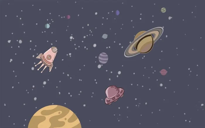 3D Space Shuttle Wallpaper: Solar System Planets, Stars