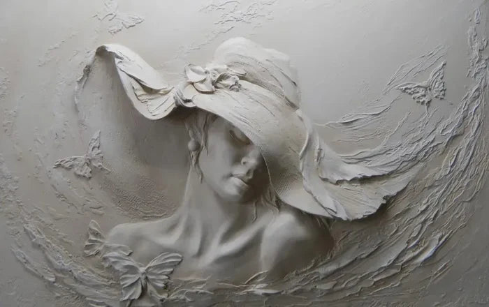 3D Woman Face Wallpaper Mural: Peel and Stick Wall Art, Deluxe Textured Wallpaper