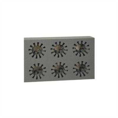 Six hole floral vase block for transporting funeral flower arrangements, non-skid base
