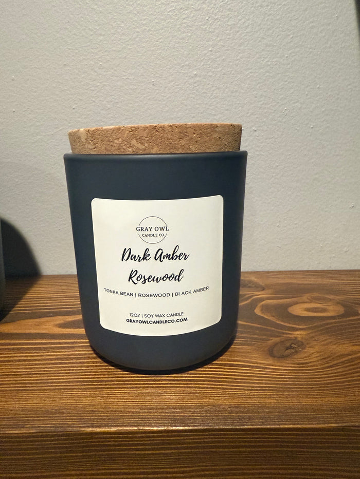 Dark Amber Rosewood Wooden Wick Candle