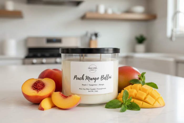 Peach Mango Bellini Large Soy Candle | 3 Wick