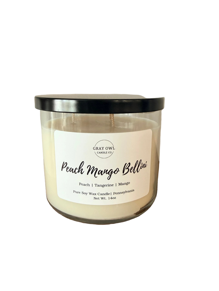 Peach Mango Bellini Large Soy Candle | 3 Wick