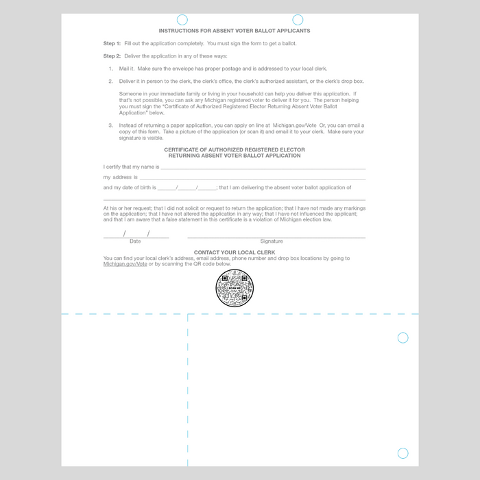 Absent Voter Applications Blank Stock (FM-132Blank)