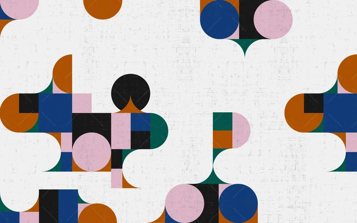 Abstract Geometric Removable Wallpaper: Colorful Triangle Mural