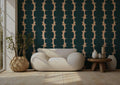 Abstract Green & Beige Peel and Stick Wallpaper: Retro Wall Decal