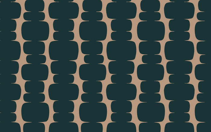 Abstract Green & Beige Peel and Stick Wallpaper: Retro Wall Decal