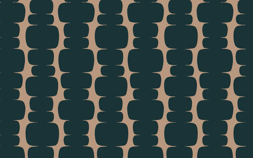 Abstract Green & Beige Peel and Stick Wallpaper: Retro Wall Decal