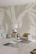 Abstract Lines Peel and Stick Wallpaper: Retro Beige Wall Decal
