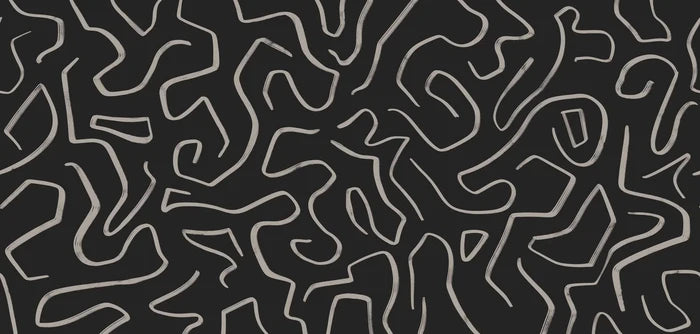 Abstract Lines Wallpaper | Beige & Black Wall Decal | 2WayWallpaper