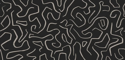 Abstract Lines Wallpaper | Beige & Black Wall Decal | 2WayWallpaper