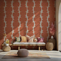 Abstract Orange & Beige Peel and Stick Wallpaper: Retro Wall Decal