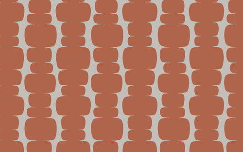 Abstract Orange & Beige Peel and Stick Wallpaper: Retro Wall Decal