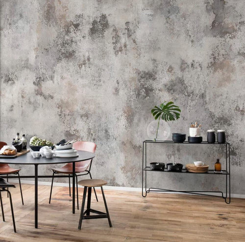 Aged Gray Concrete Texture Wallpaper: Peel and Stick Wall Mural