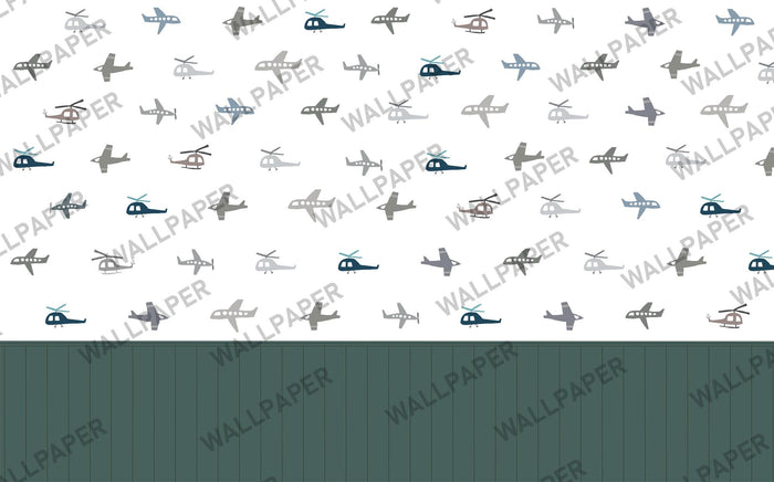 Airplane Wallpaper: Children's Room Lath Pattern