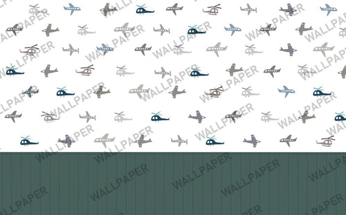 Airplane Wallpaper: Children's Room Lath Pattern
