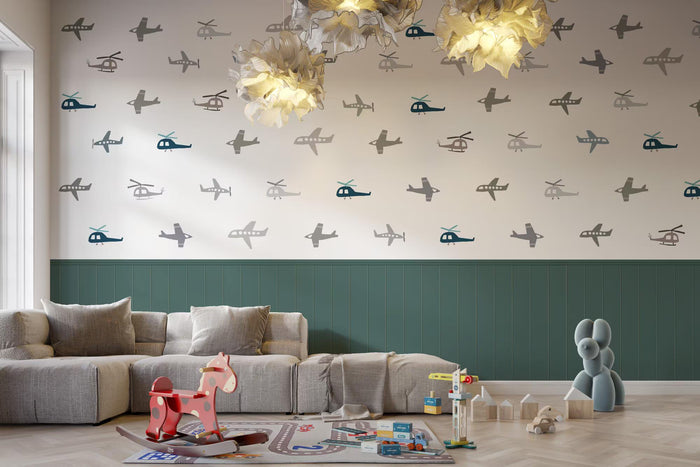 Airplane Wallpaper: Children's Room Lath Pattern