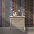 Alhambra Mosaic Wallpaper: Red & Purple Geometric Mural, Peel and Stick