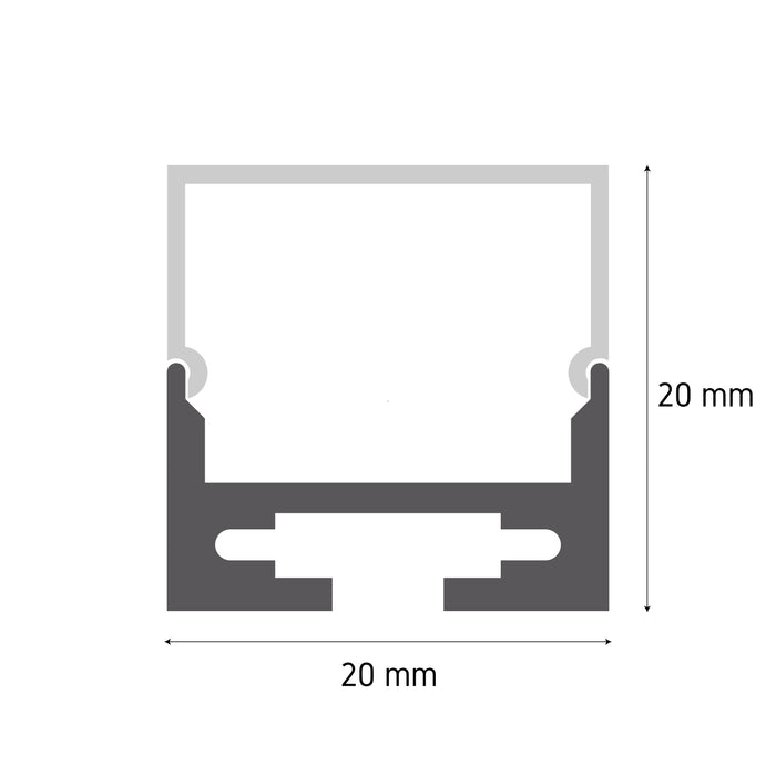 Aluminum Profile PW-CASE-2020 – LED aluminum channel profile, view 3 | LAMP & LIGHT - Design forward Decorative lamp , Downlights, pendant lamp , striplights