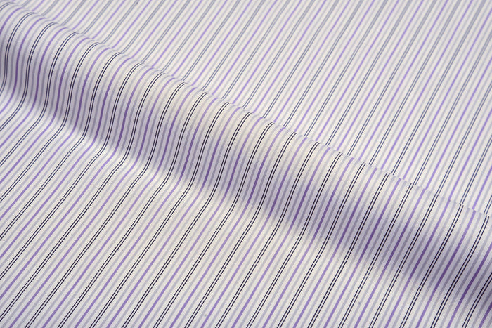 Alumo Light Grey And Purple Thin Navy Stripes