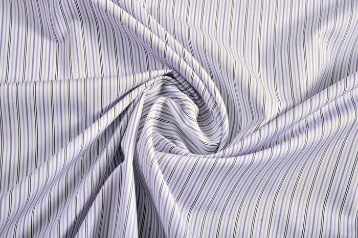 Alumo Light Grey And Purple Thin Navy Stripes