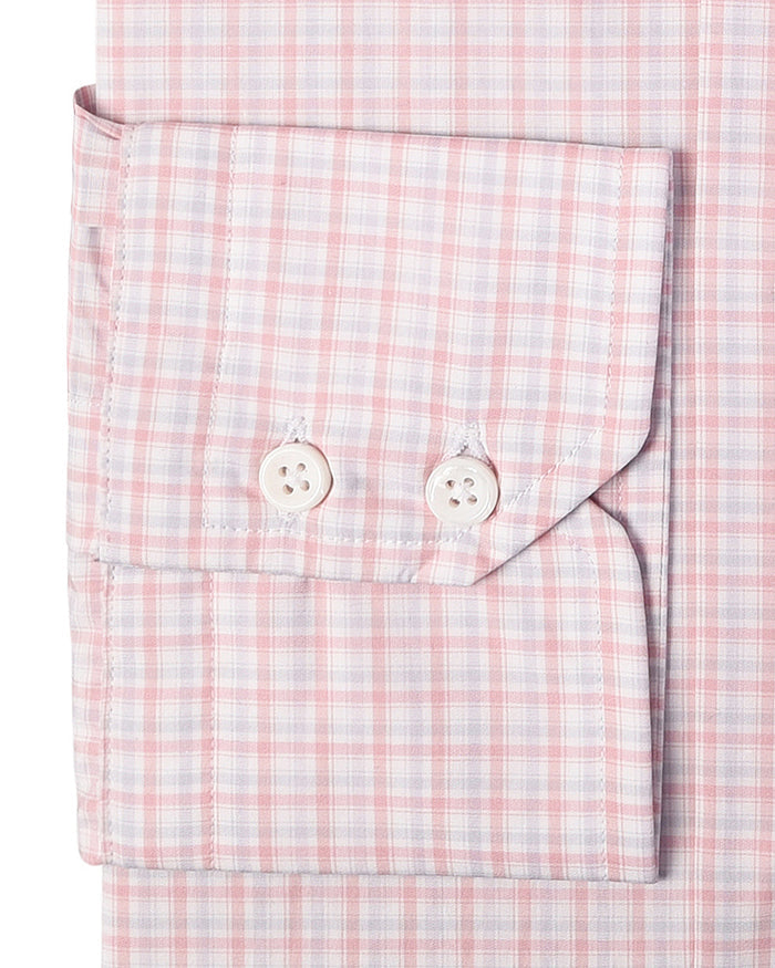 Alumo Salmon Pink and Grey Mini Tartan Checks
