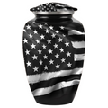 American Flag Black & White Designer Urn — ISU-RJ-0105