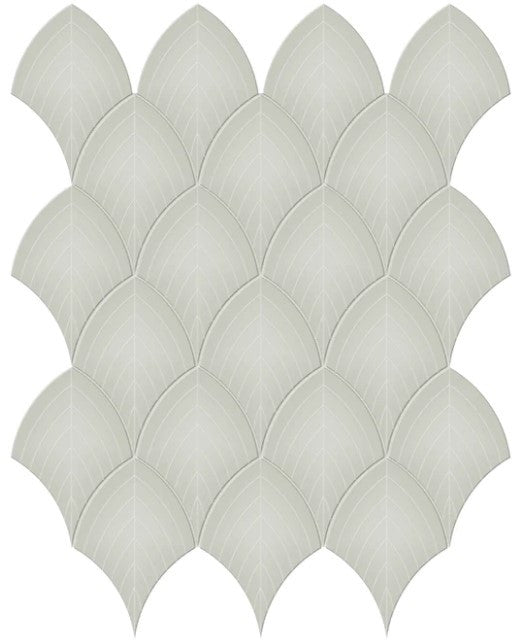 Anatolia Soho Tiles Scallop Mosaic Tile 4501-0517-0 GLOSSY Soft Sage