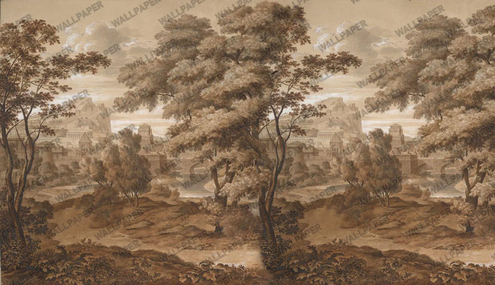 Ancient Roman Landscape Wallpaper: Mythological Rome Wall Decor