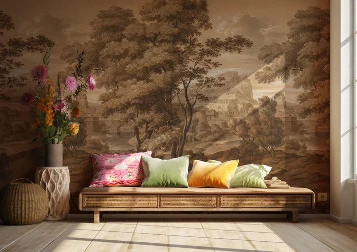Ancient Roman Landscape Wallpaper: Mythological Rome Wall Decor