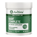 Green & white Aniforte BARF Complete for Dogs 500g, a raw feeding additive rich in minerals and vitamins.