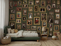 Animals in Clothes Green Wallpaper: Textured, Nonwoven, Peel and Stick Wallpaper Decorative Wall Art