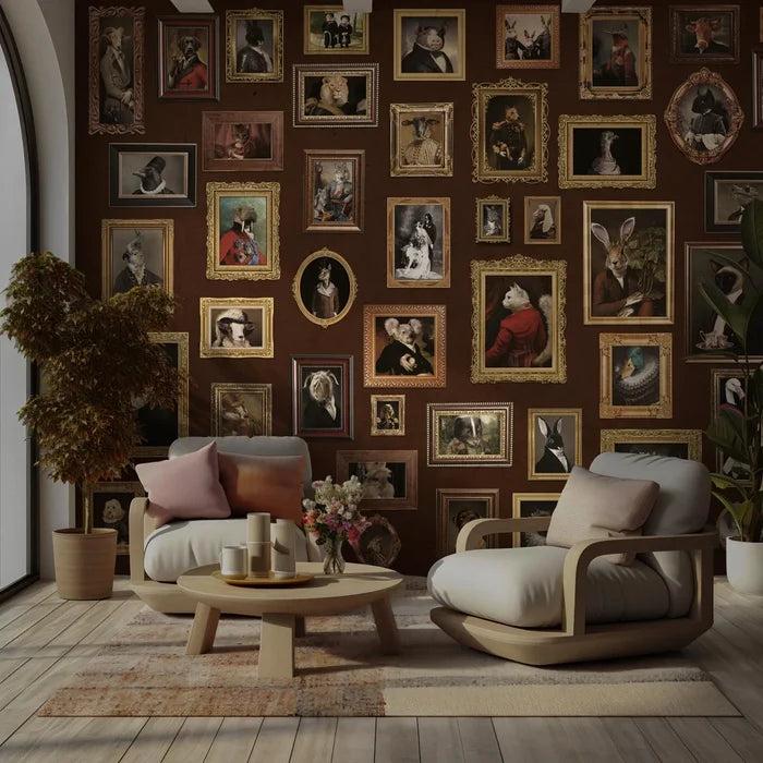 Animals in Clothes Wallpaper: Deluxe Textured Wallpaper Decorative Wall Art