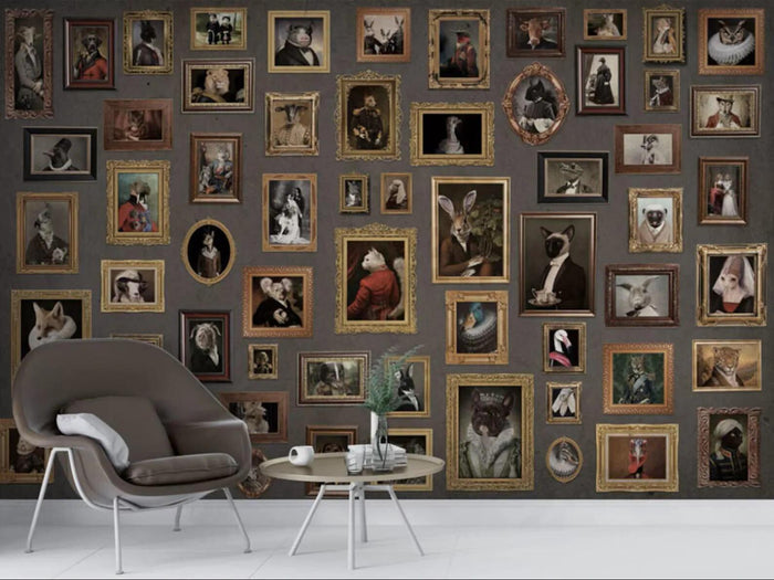 Animals in Clothes Wallpaper: Peel and Stick Decorative Wall Art