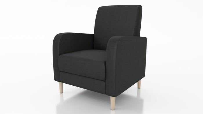 ARMCHAIR CARLO 74x90cm SAWANA 14ARMCHAIR CARLO is a beautiful free-standing chair made from strong, durable materials like pine wood, chipboard, fibreboard, and beech legs. The seat is carefully crafted with a corrugated spring and high-quality foam for a