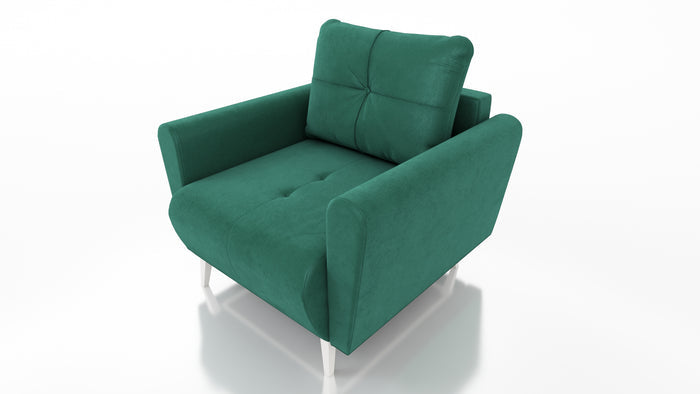 ARMCHAIR MONE EASY CLEAN FABRICChair dimensions: width 90 cm seat width 60 cm height to the seat 44 cm depth 96 cm height of the legs 13 cmSpecification: stain resistant fabric free-standing furniture upholstered in fabric at the back 3-chamber pillow wit