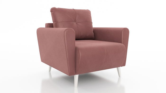 ARMCHAIR MONE EASY CLEAN FABRICChair dimensions: width 90 cm seat width 60 cm height to the seat 44 cm depth 96 cm height of the legs 13 cmSpecification: stain resistant fabric free-standing furniture upholstered in fabric at the back 3-chamber pillow wit