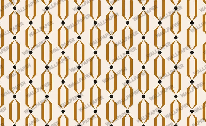 Art Deco Cream Background Wallpaper: Modern Cream & Brown Retro Wall Decal