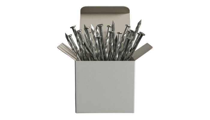 Heavy-duty steel turf nails for securing artificial grass to aggregate base