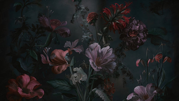 Artistic Floral Pattern Wallpaper; Peel-and-Stick, Deluxe Textured Wallpaper