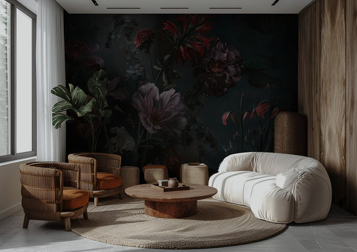 Artistic Floral Pattern Wallpaper; Peel-and-Stick, Deluxe Textured Wallpaper